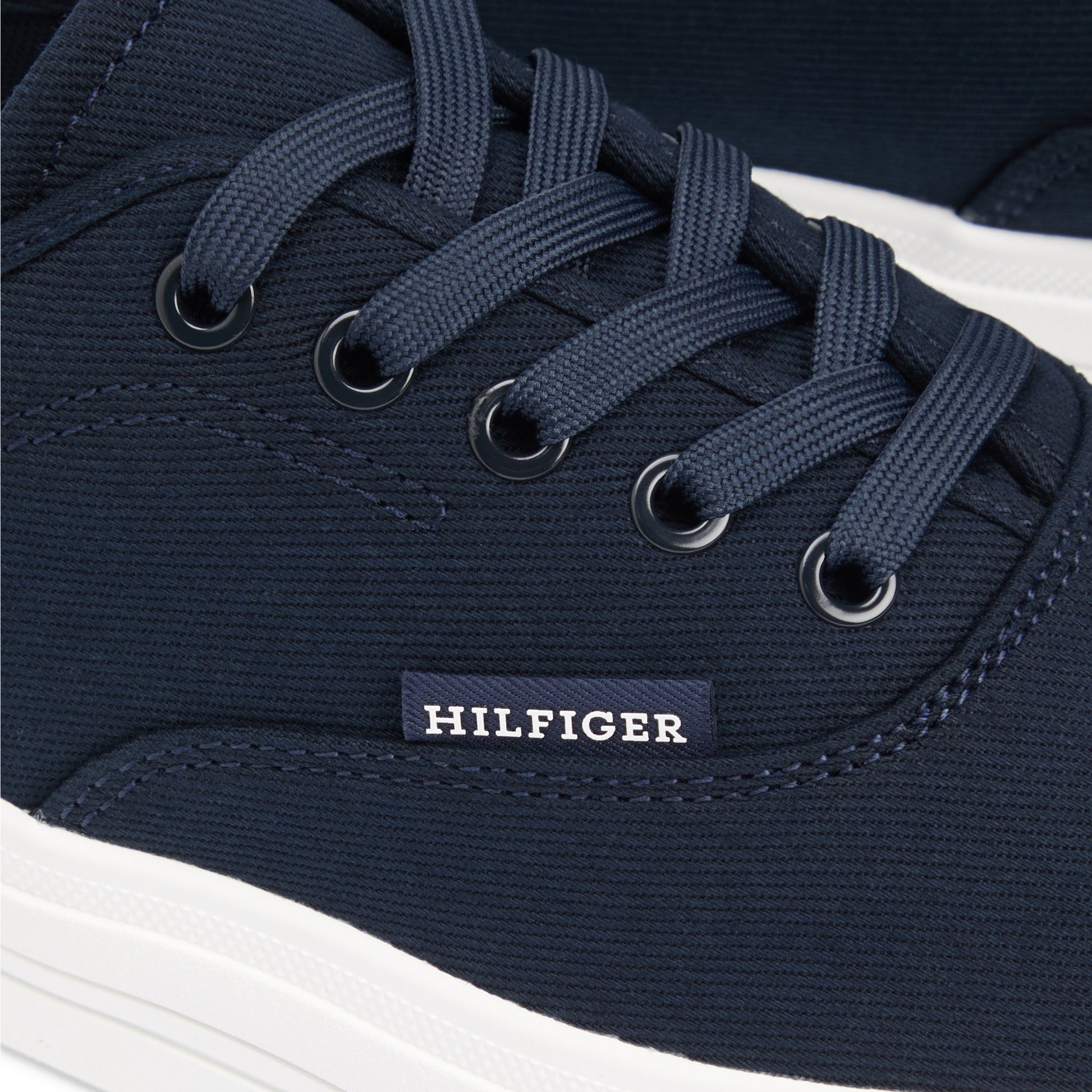 Tommy Hilfiger VULC CUP Mens Canvas Trainers Desert Sky