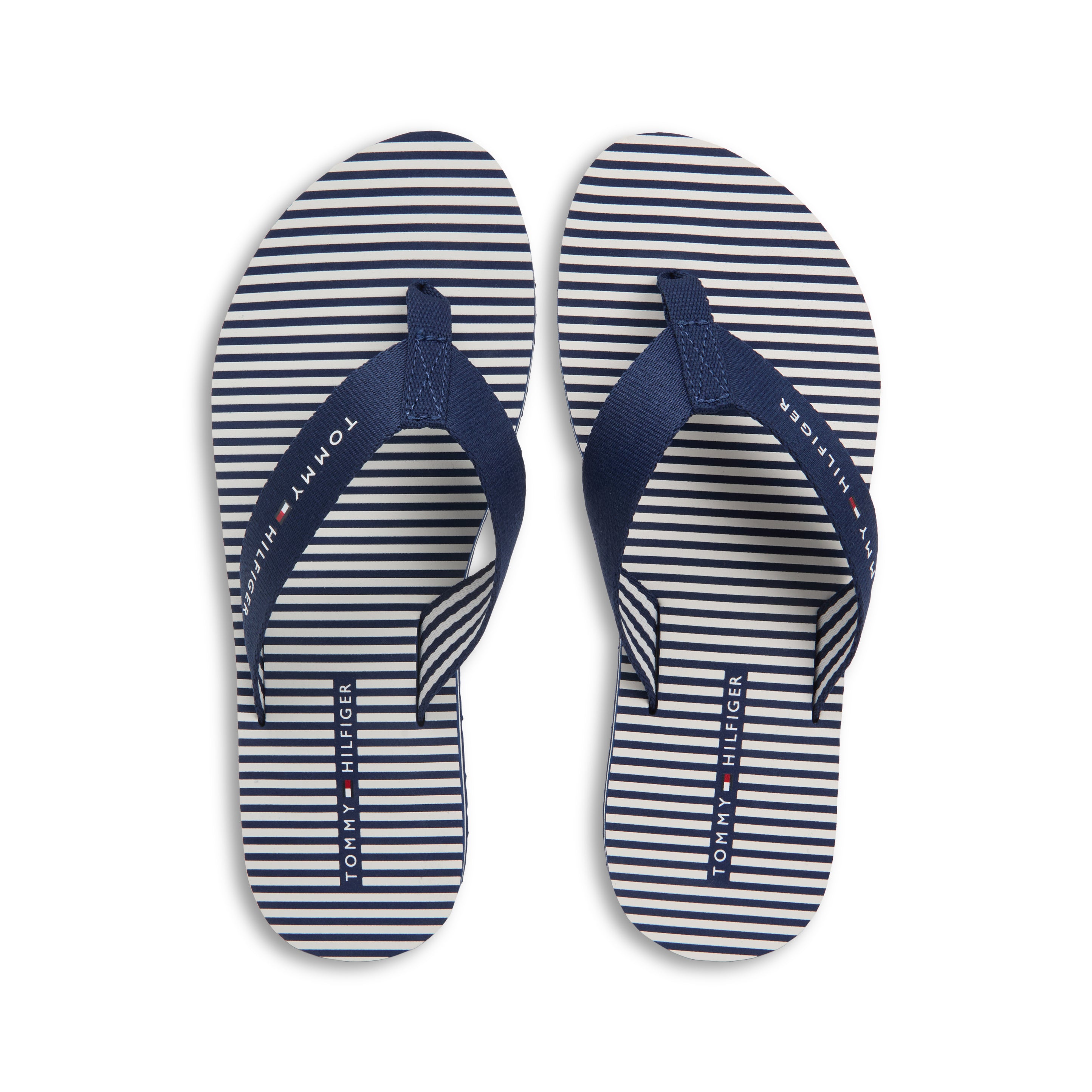 Tommy Hilfiger ITHACA STRIPE Womens Toe-Post Sandals Preppy Navy