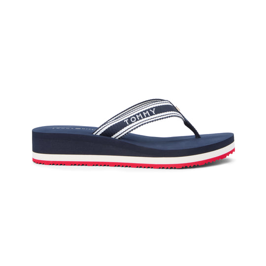 Tommy Hilfiger FLAG PRINT SUMMER Womens Flip Flops Navy