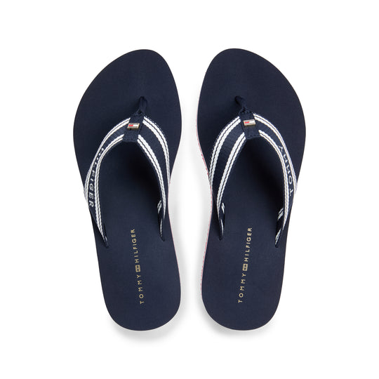Tommy Hilfiger FLAG PRINT SUMMER Womens Flip Flops Navy