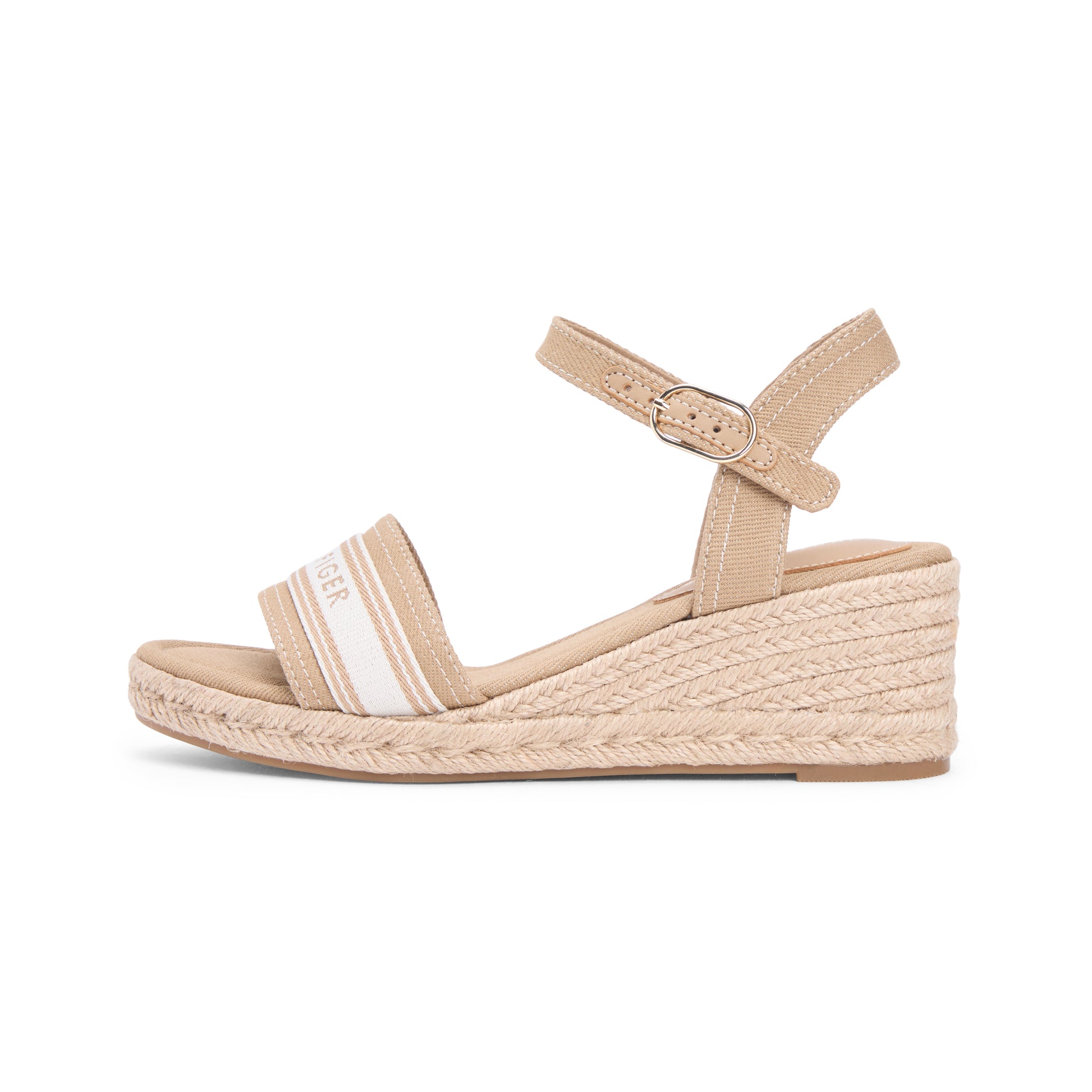 Tommy Hilfiger MID WEDGE Womens Wedge Sandals Safari Canvas