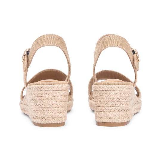 Tommy Hilfiger MID WEDGE Womens Wedge Sandals Safari Canvas