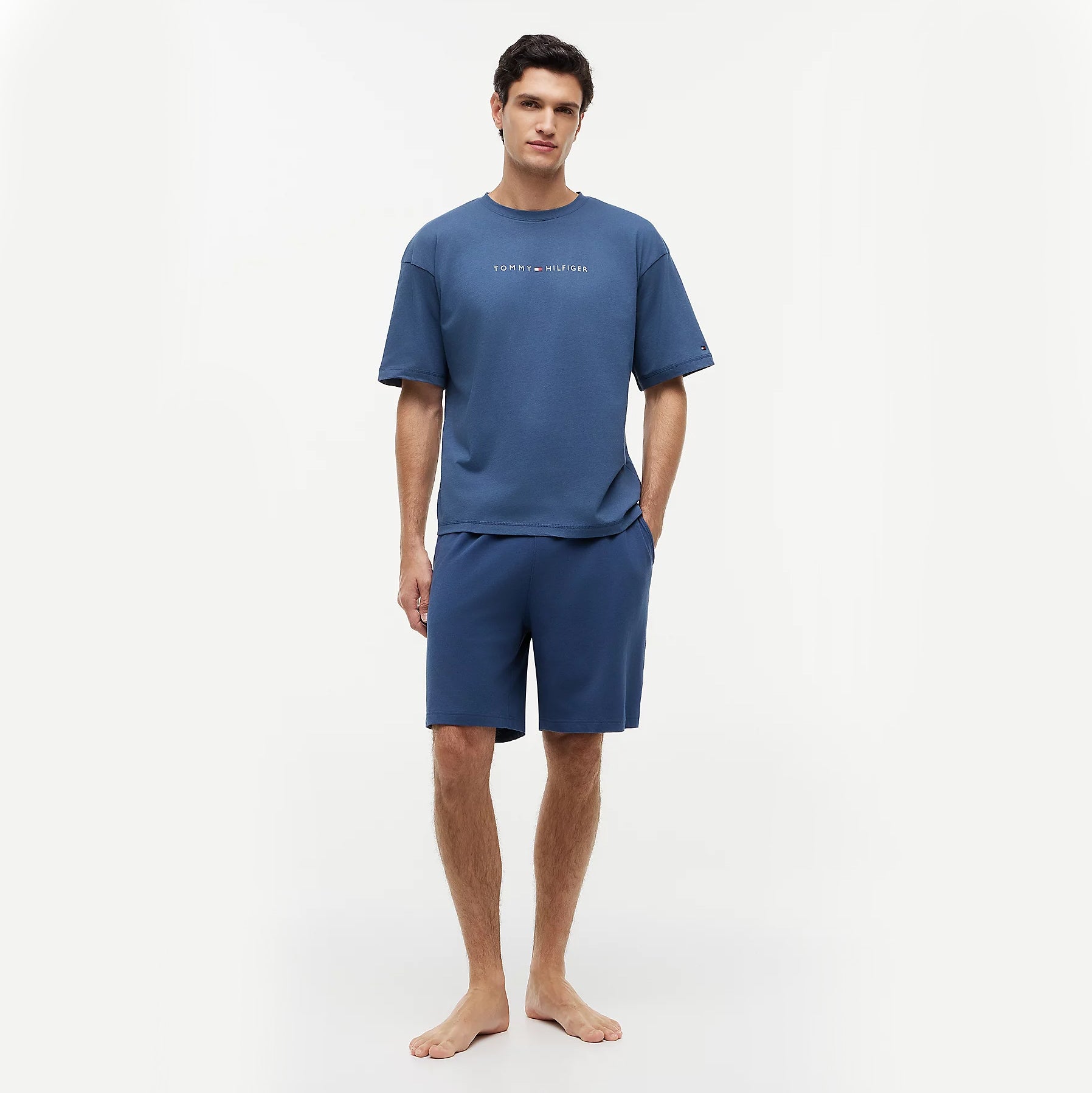 Tommy Hilfiger SS LOGO TEE Mens T-Shirt Aegean Sea