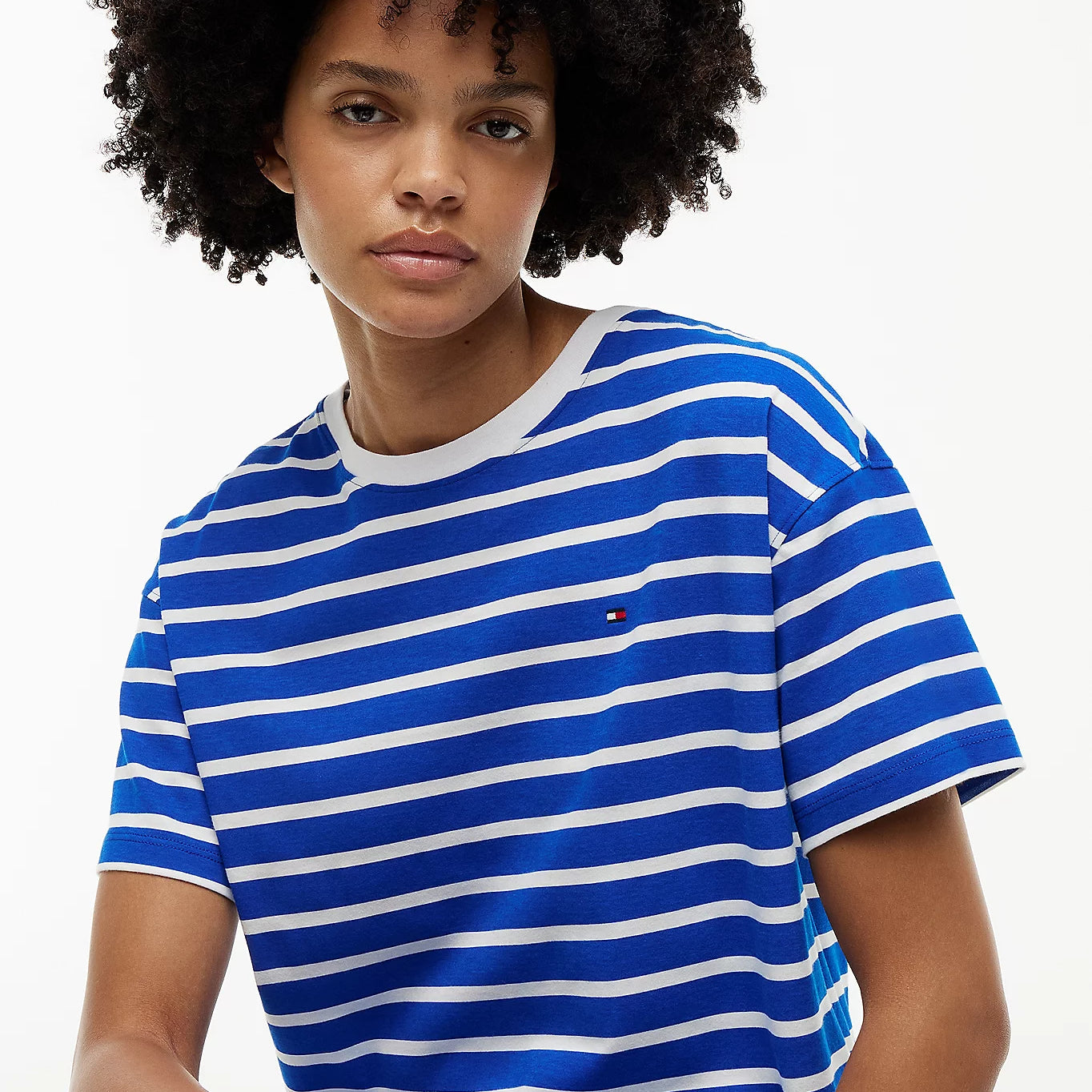 Tommy Hilfiger STRIPE SS Womens Nightdress Blue Orbit Breton Stripe