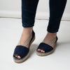 Toni Pons ELLA Womens Suede Open-Toe Espadrilles Navy