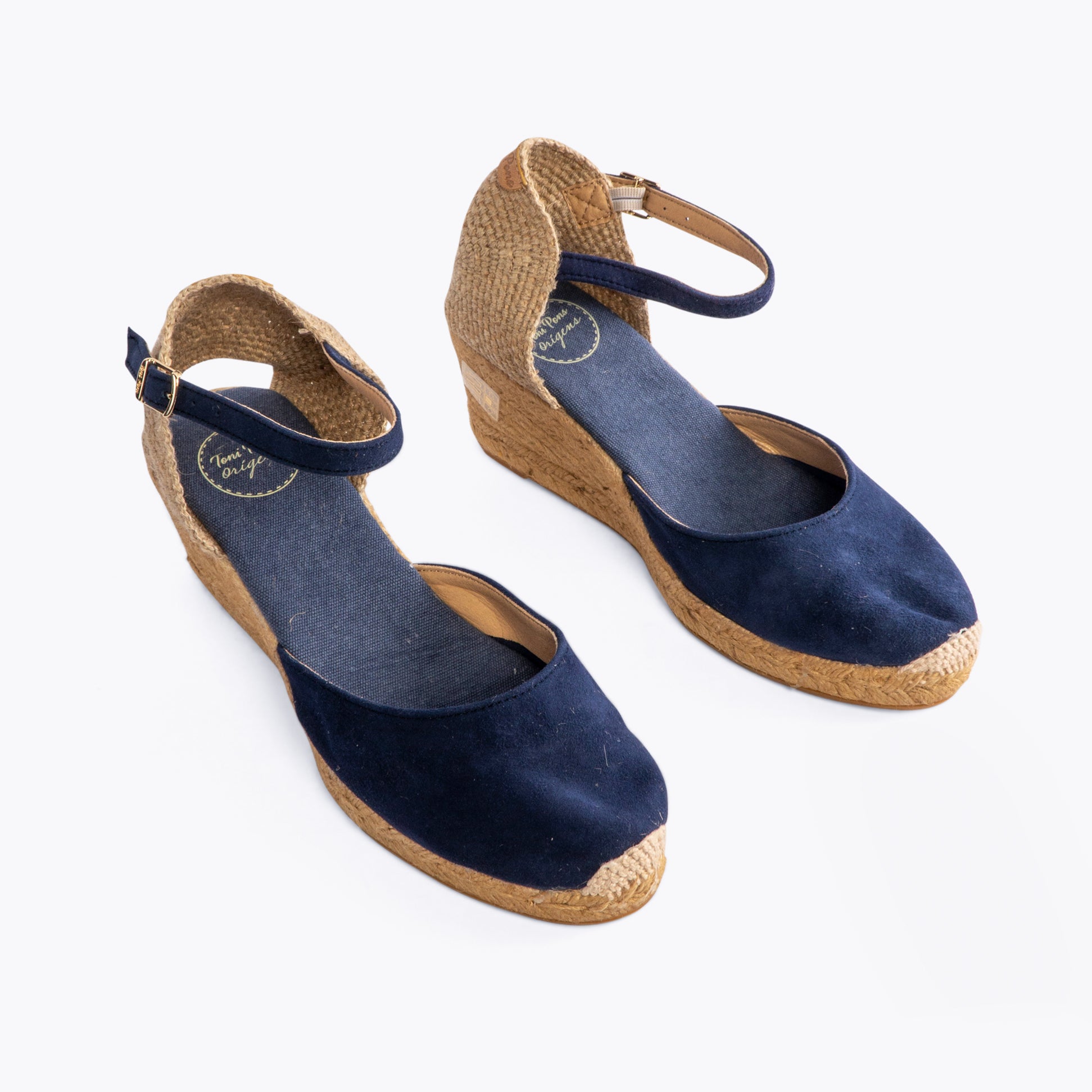 Toni Pons LLORET Womens Suede Wedge Espadrilles Navy