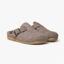 Toni Pons MIMA-FP Womens Mule Slippers Taupe side view showing felt upper and slip-on design.