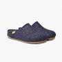 Toni Pons MONA-FR Womens Mari side view navy felt slippers with round toe and slip-on design.