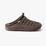 Toni Pons NADIR-UM Mens Caqui side view of slipper, featuring felt and textile materials, round toe, and slip-on design.
