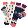 Totes Toasties ORIGINAL Womens Twin Pack Slipper Socks Festive