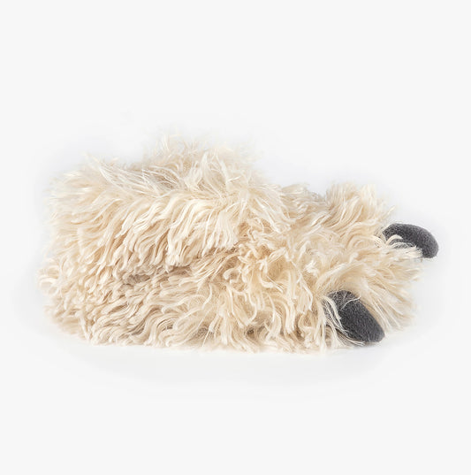Totes Isotoner NOVELTY YETI FOOT Boys Slippers Cream