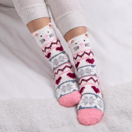 Totes Toasties NOVELTY SUPER SOFT Slipper Socks Womens Socks Cat