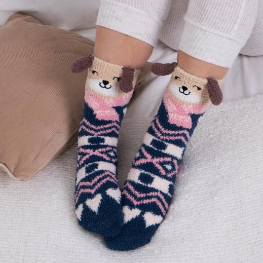 Totes Toasties NOVELTY SUPER SOFT Slipper Socks Womens Socks Dog