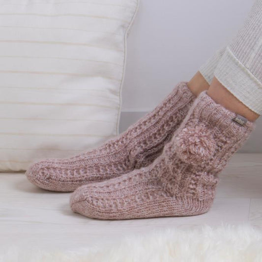 Totes Toasties LUXURY SPARKLE Slipper Socks Womens Socks Pink