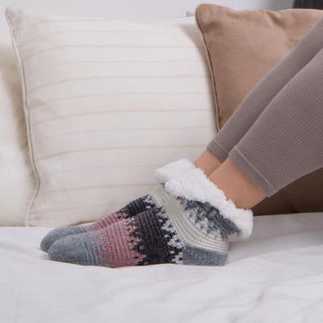 Totes Toasties CROP CHENILLE Knitted Womens Socks Multi