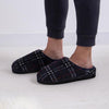 Totes Toasties BORG CHECK Mens Slippers Navy Check