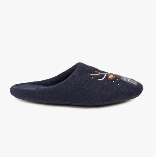 Totes Isotoner NOVELTY Mens Mule Slippers Blue