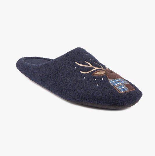 Totes Isotoner NOVELTY Mens Mule Slippers Blue