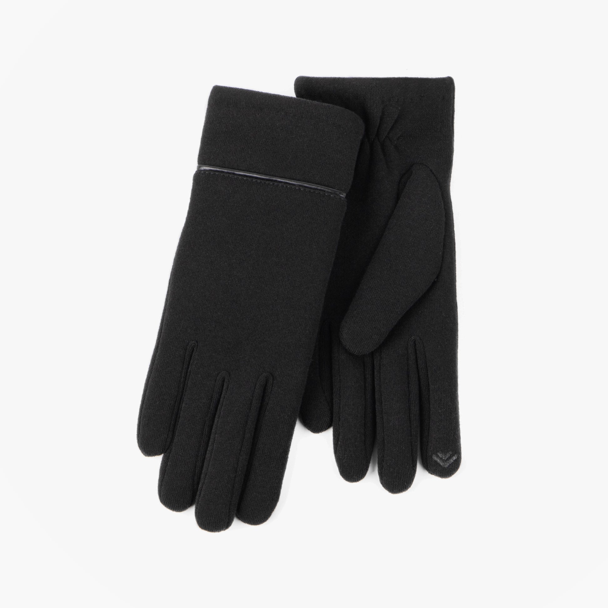 Totes Isotoner THERMAL SMARTOUCH PIPING Womens Gloves Black
