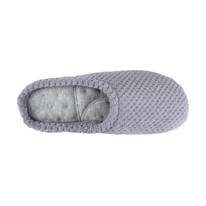 Totes Isotoner POPCORN TERRY Womens Mule Slippers Grey
