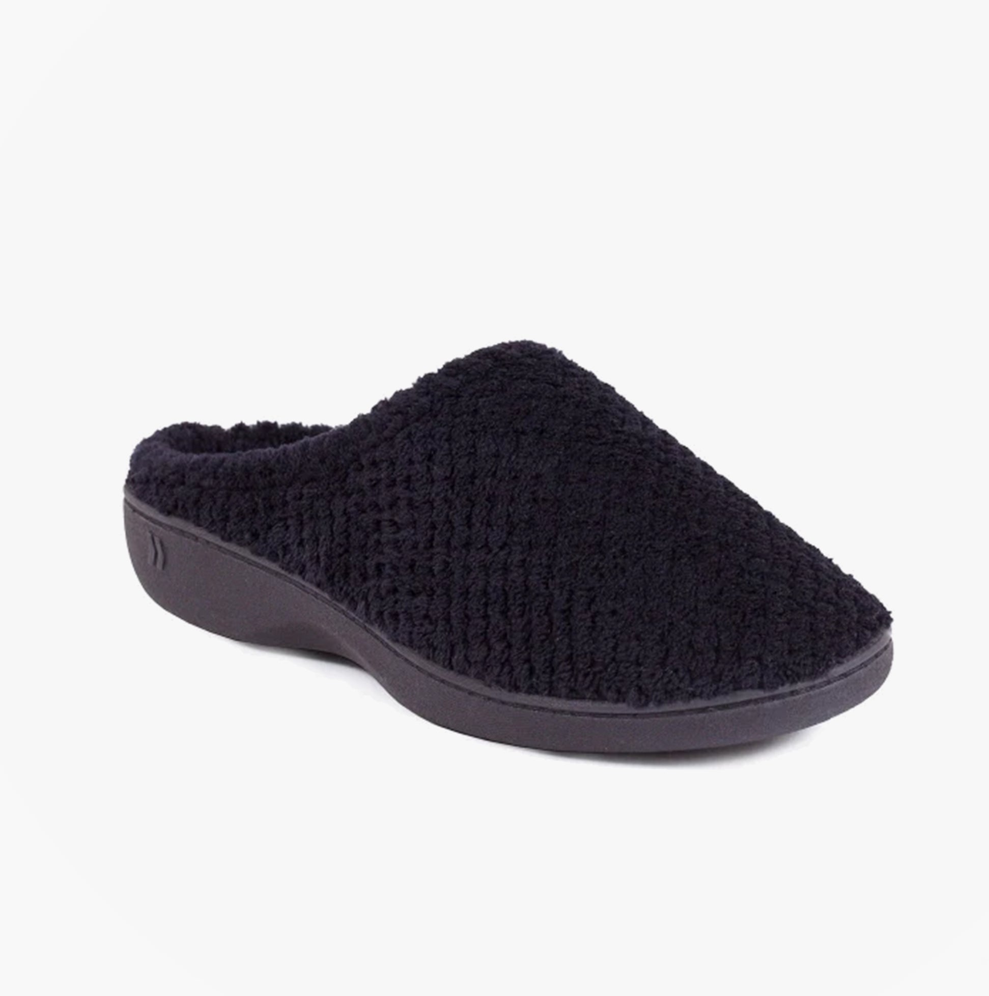 Totes Isotoner POPCORN TERRY Womens Mule Slippers Black