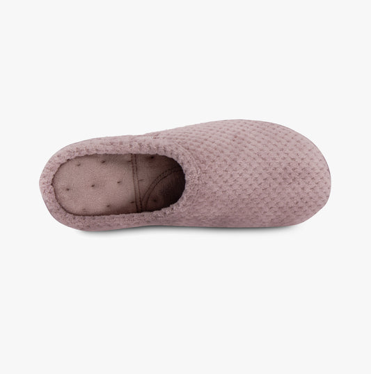 Totes Isotoner POPCORN Terry Mule Slippers Womens Dusky Pink