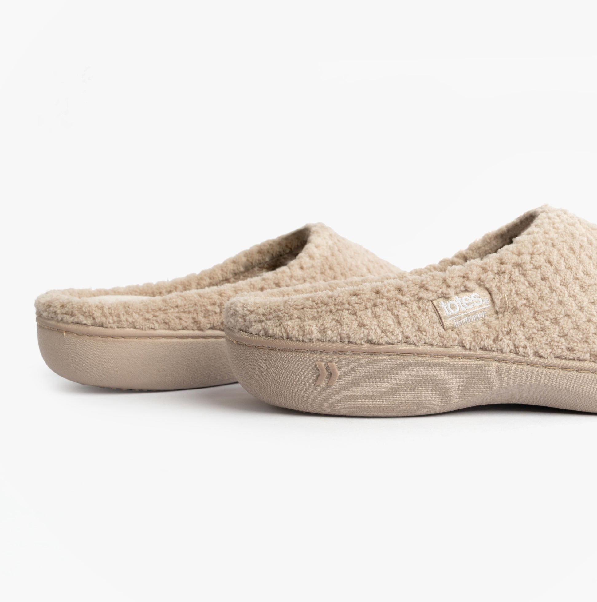 Totes Isotoner POPCORN TERRY Womens Mule Slippers Oat