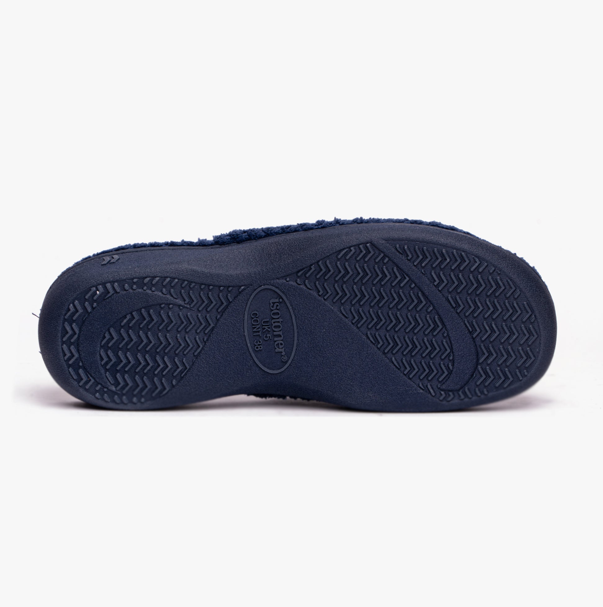 Totes Isotoner POPCORN TURNOVER OPEN TOE Womens Mule Slippers Navy