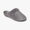 Totes Isotoner SPARKLE VELOUR HEELED MULE Womens Grey Sparkle