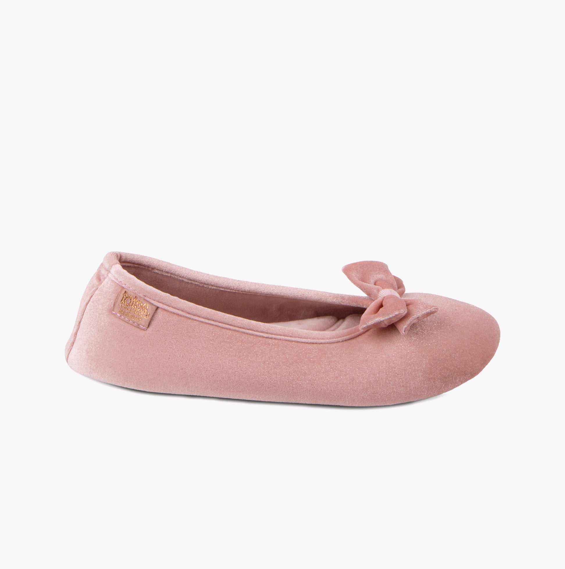 Totes Isotoner SPARKLE VELOUR BALLET Womens Ballet Slippers Pink