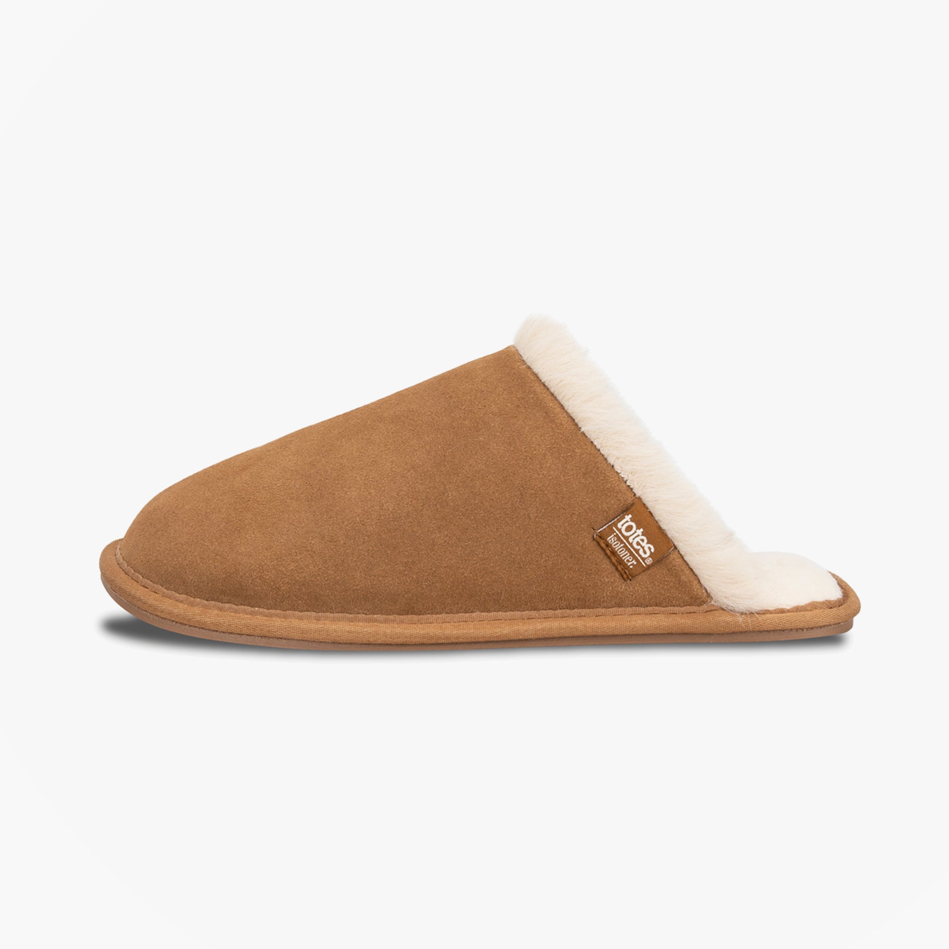 Totes Isotoner REAL SUEDE MULE Womens Slippers Tan