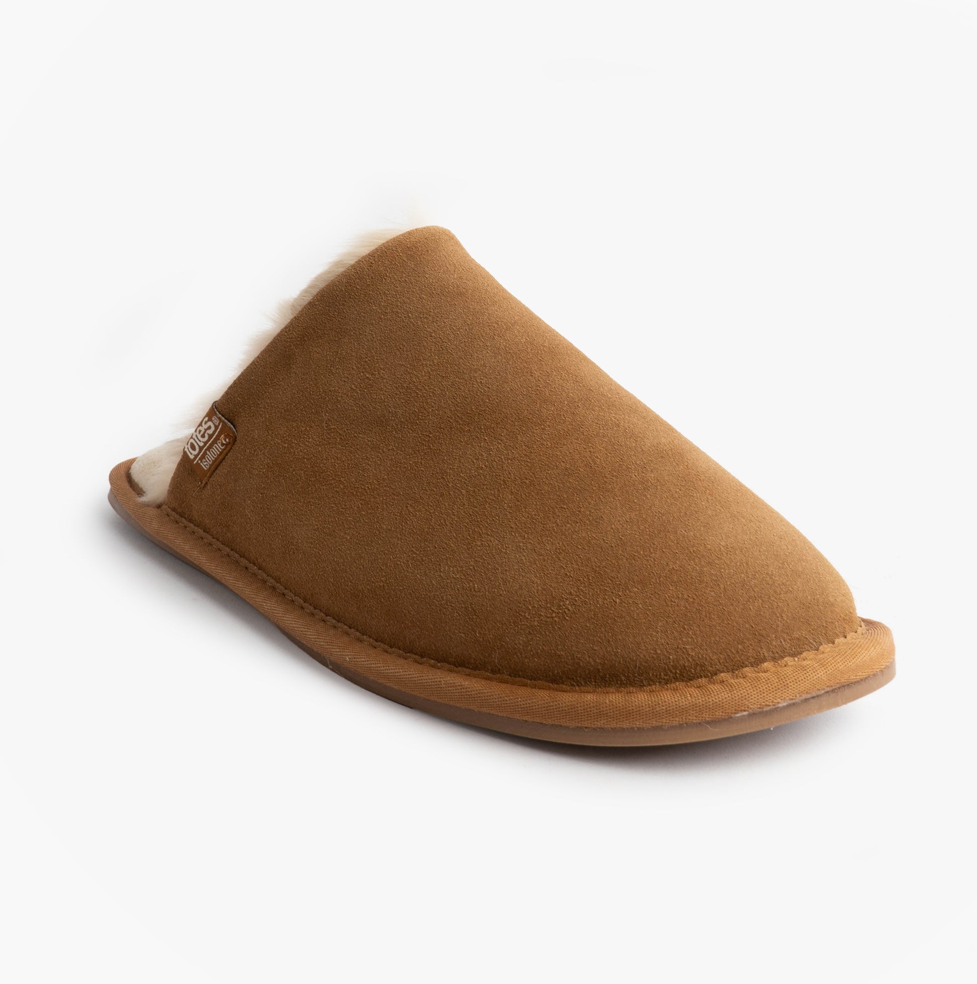 Totes Isotoner REAL SUEDE MULE Womens Slippers Tan