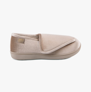 Totes Isotoner SPARKLE VELOUR CLOSED Back Slippers Womens Mink Sparkle