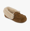 Totes Isotoner GENUINE SUEDE MOCCASIN WITH FAUX FUR LINING Womens Tan