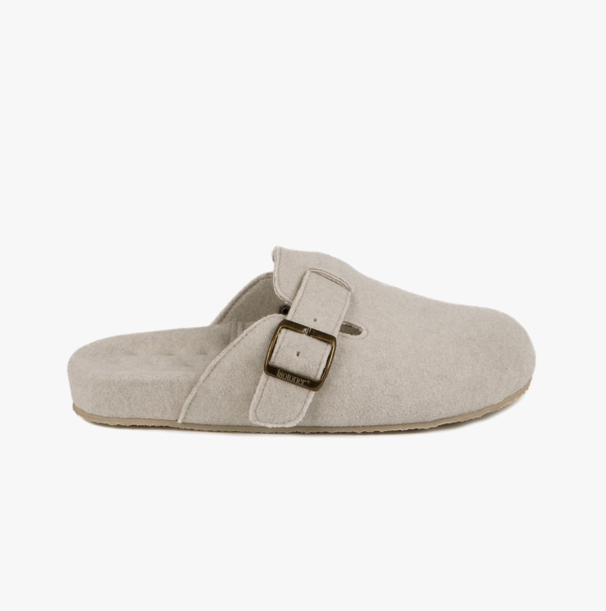 Totes Isotoner FELT CLOG Womens Clog Mule Slippers Oatmeal