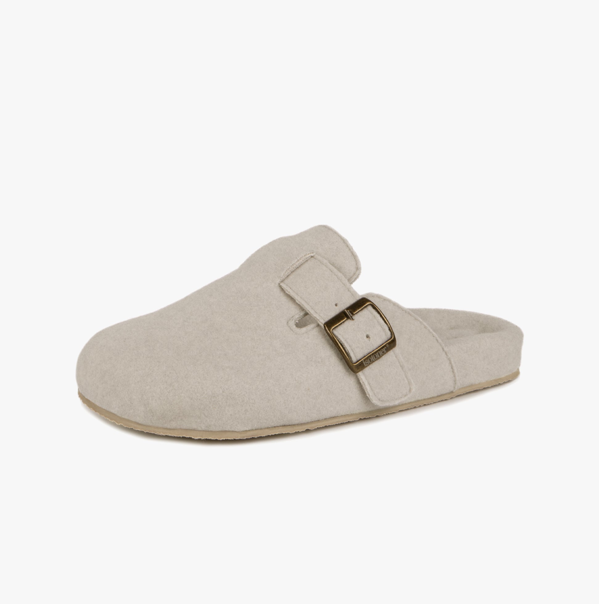 Totes Isotoner FELT CLOG Womens Clog Mule Slippers Oatmeal