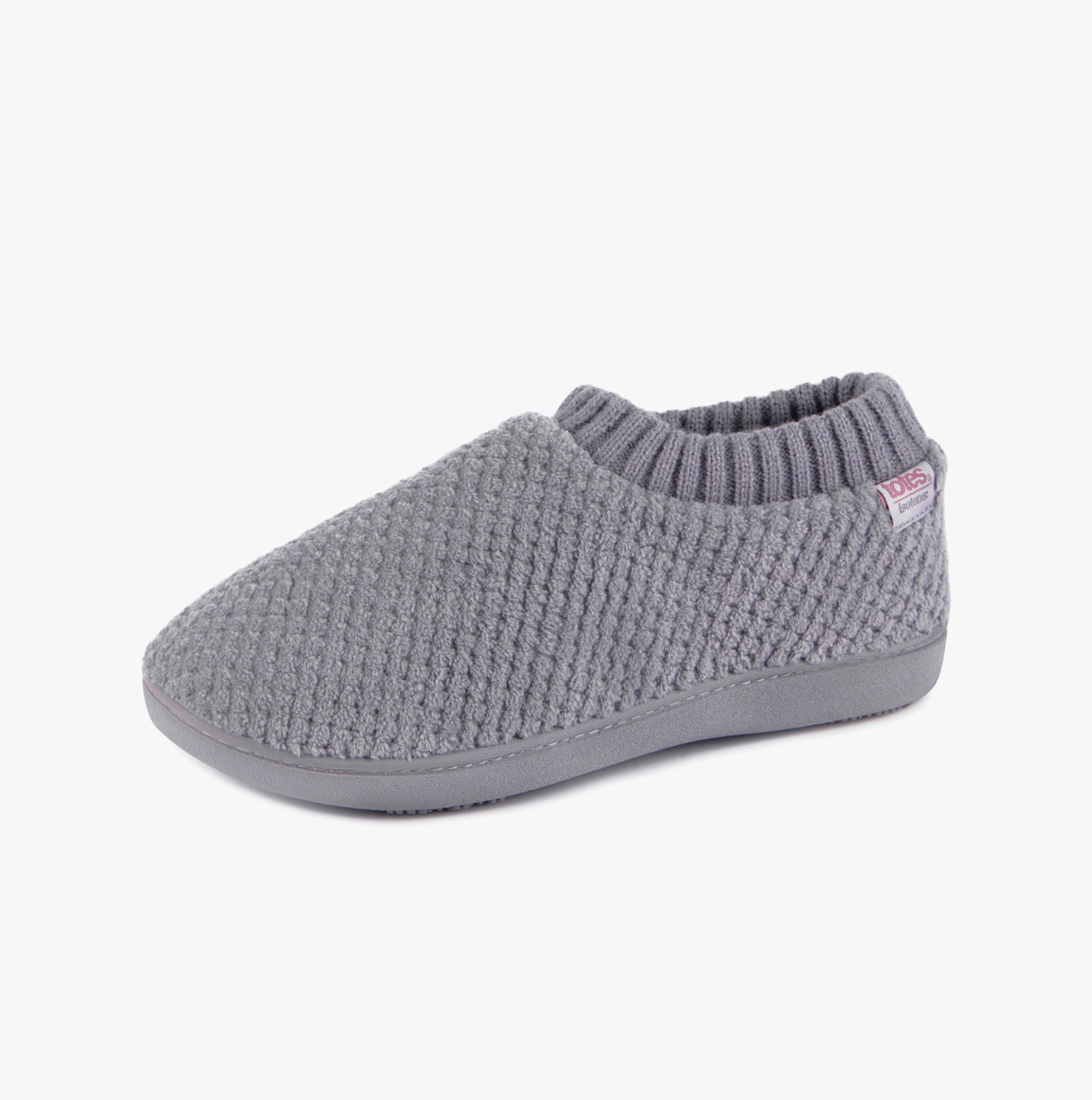 Totes Isotoner POPCORN FULL BACK BOOTIE Womens Slippers Grey