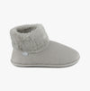Totes Isotoner KNIT BOOT WITH FUR CUFF Womens Bootie Slippers Grey