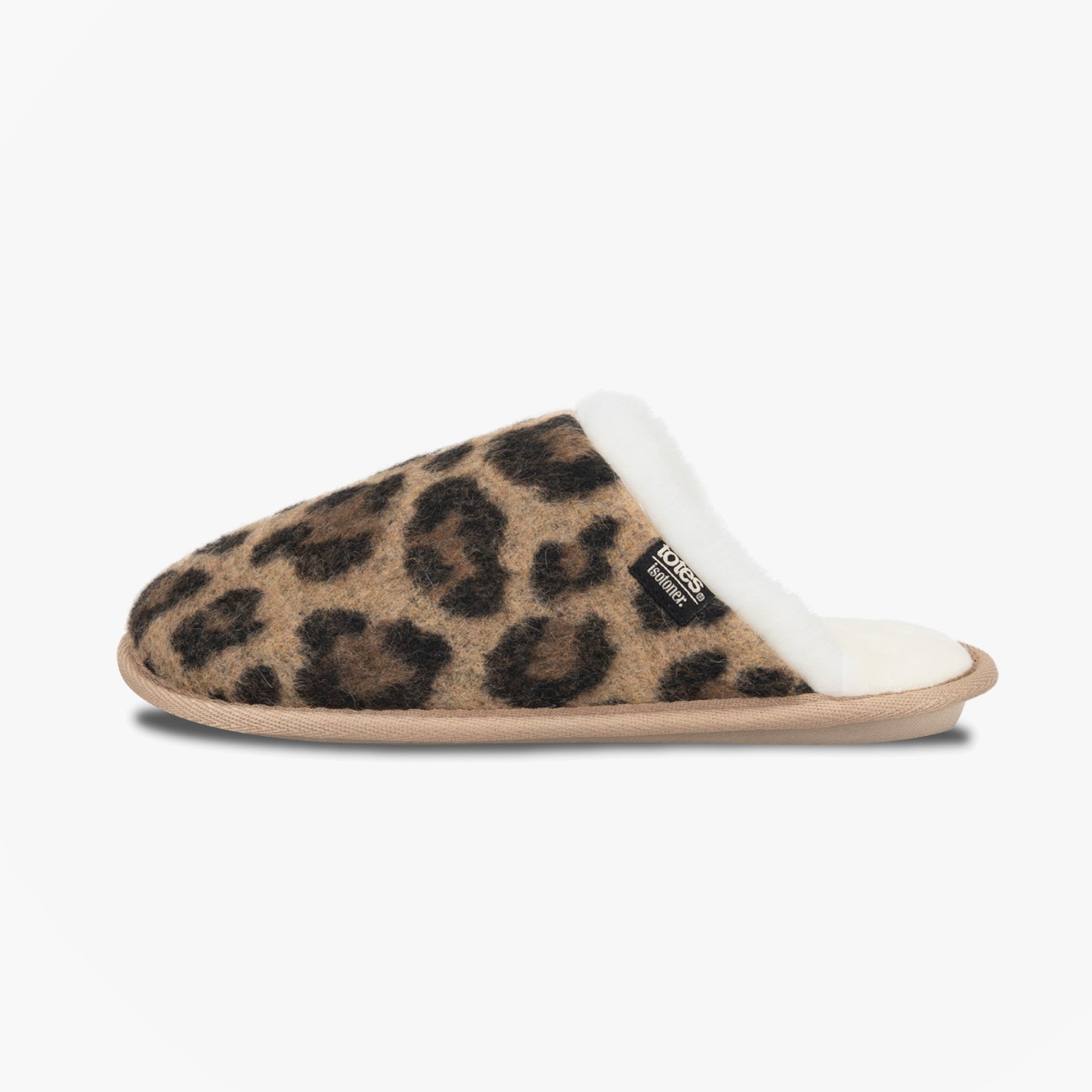 Totes Isotoner ANIMAL FUR Womens Mule Slippers Animal Print