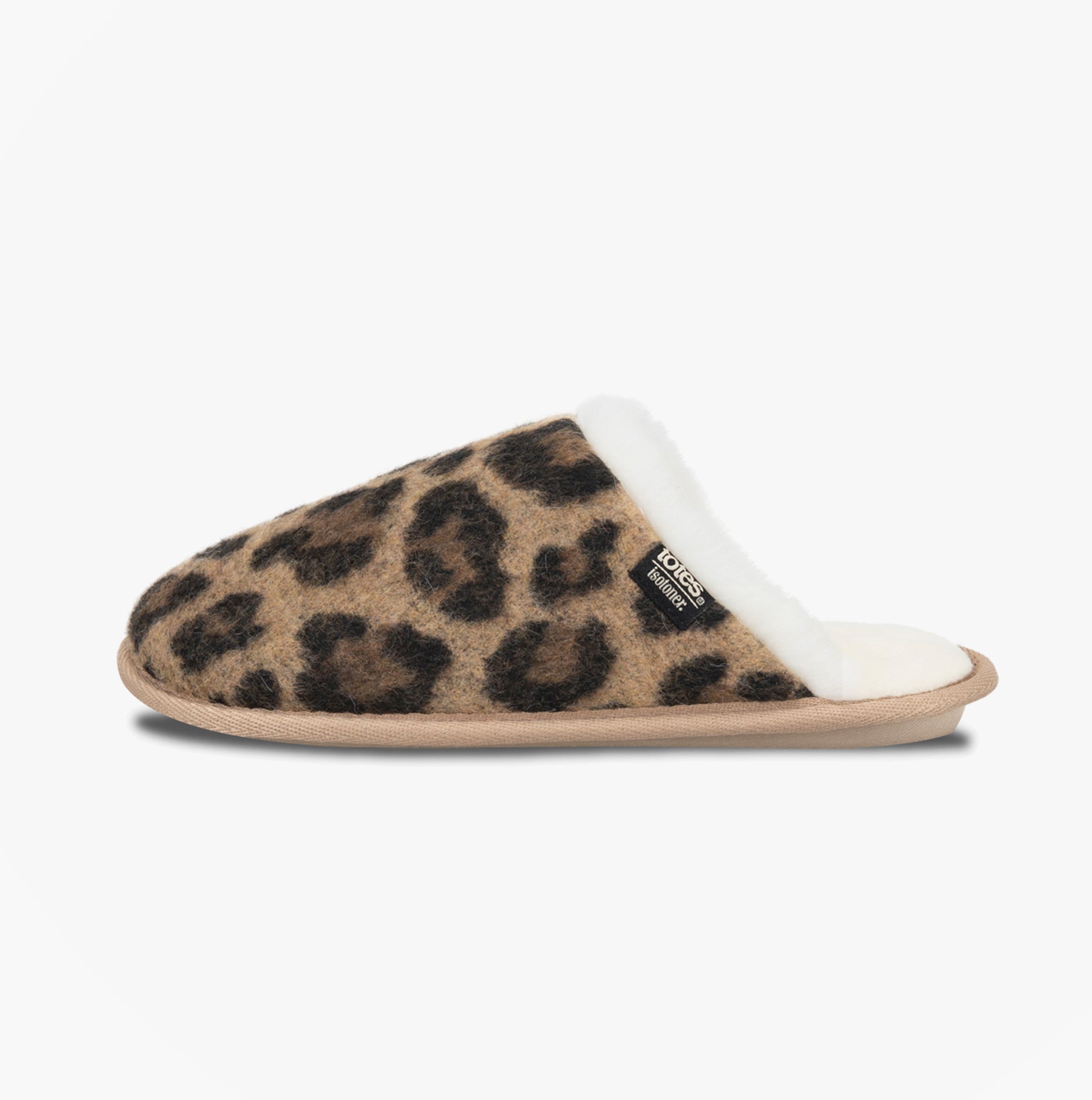 Totes Isotoner ANIMAL FUR Womens Mule Slippers Animal Print