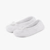 Totes Isotoner TERRY BALLET WITH BOW Womens Ballet Slippers White