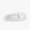 Totes Isotoner TERRY BALLET WITH BOW Womens Ballet Slippers White