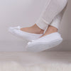 Totes Isotoner TERRY BALLET WITH BOW Womens Ballet Slippers White