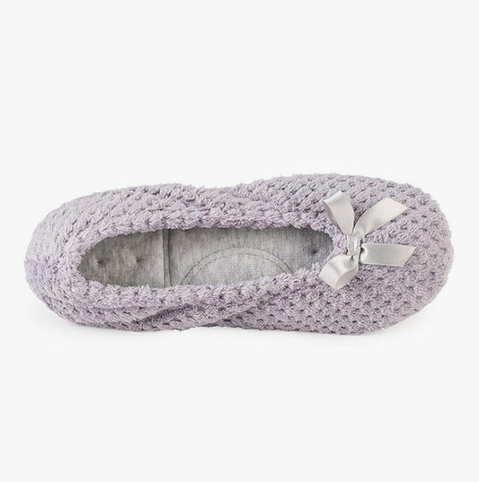 Totes Isotoner POPCORN Womens Slippers Pale Grey