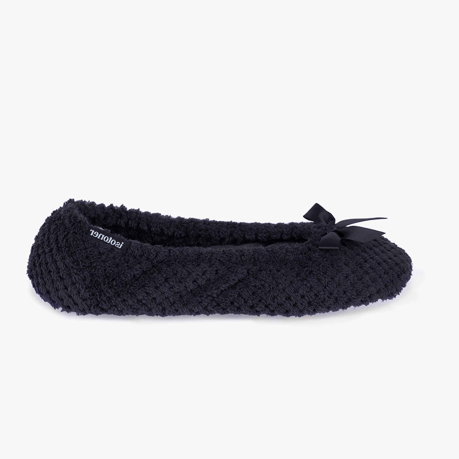 Totes Isotoner POPCORN BALLETS Womens Slippers Black