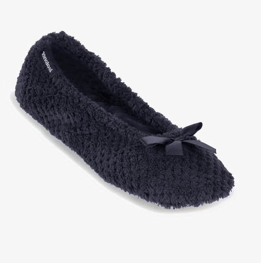 Totes Isotoner POPCORN BALLETS Womens Slippers Black