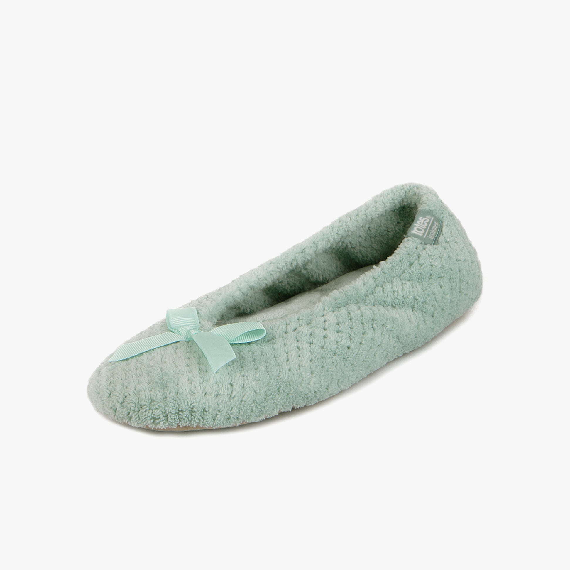 Totes Isotoner POPCORN BALLET Womens Ballerina Slippers Mint