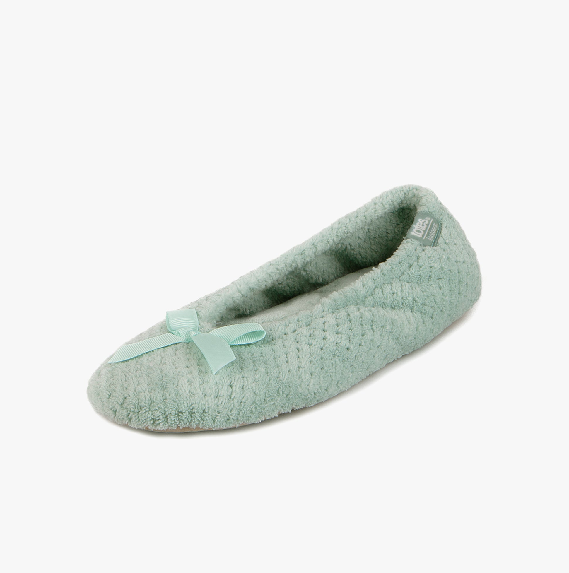 Totes Isotoner POPCORN BALLET Womens Ballerina Slippers Mint