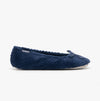 Totes Isotoner POPCORN Womens Ballet Slippers Navy