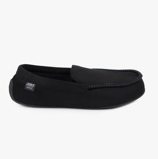Totes Isotoner PILLOWSTEP DRIVINGS Mens Moccasin Slippers Black